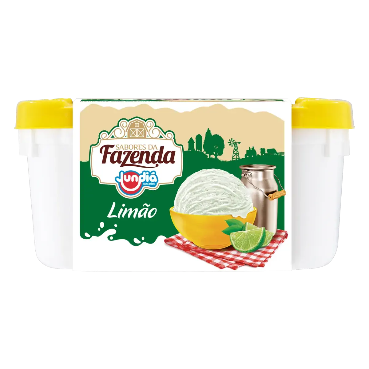 Sorvete Limão Jundiá Sabores Da Fazenda Pote 1,5l