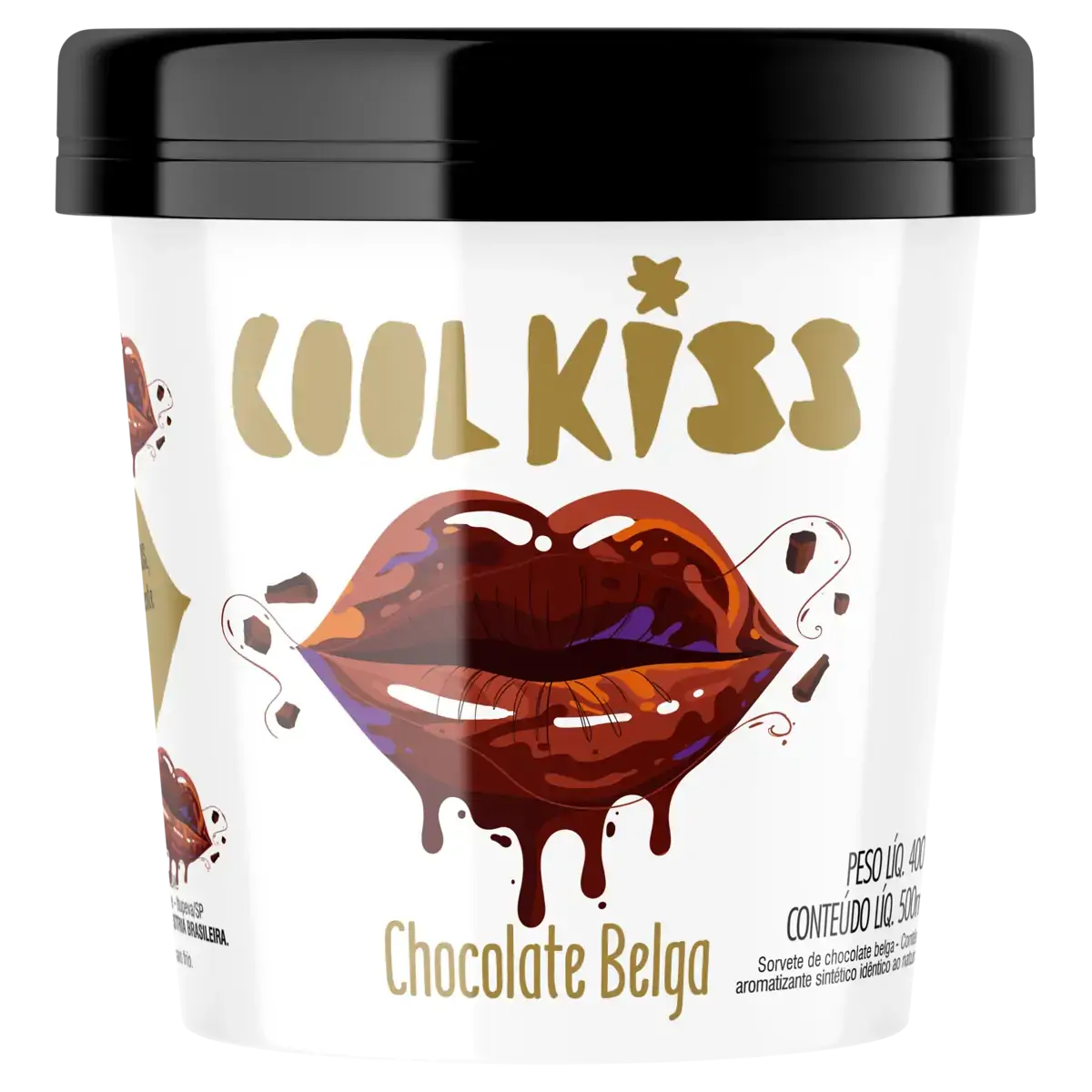 Sorvete Chocolate Belga Cool Kiss Pote 500ml