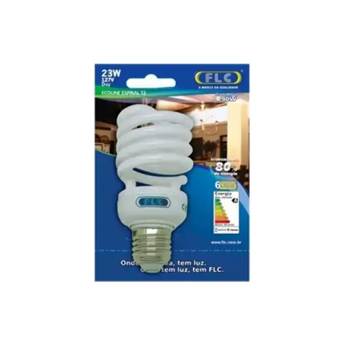 Lâmpada Elétrica Flc Fluorescente Mini Espiral 23w 127v 2t