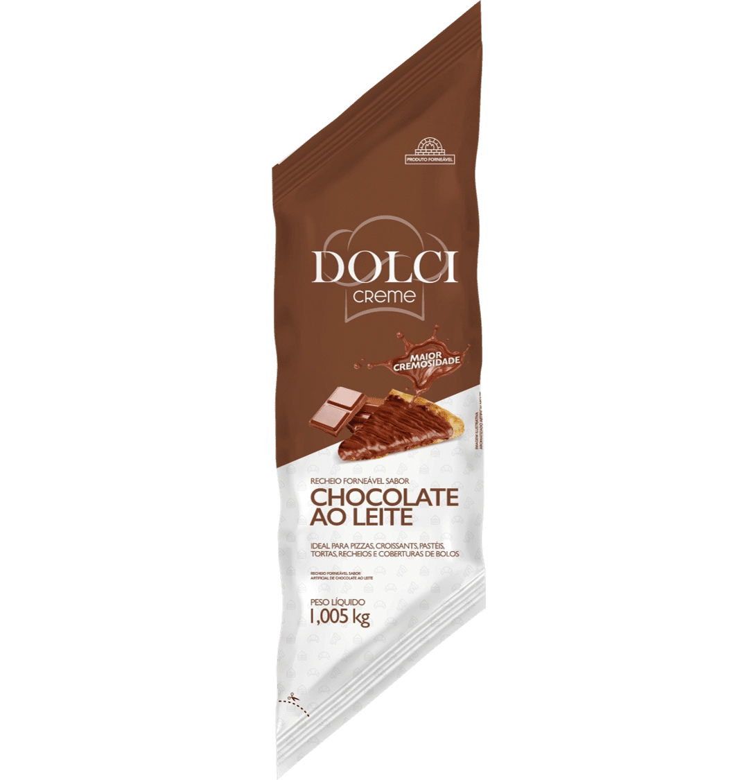 Recheio Chocolate Ao Leite Dolci Creme Bisnaga 1,005kg