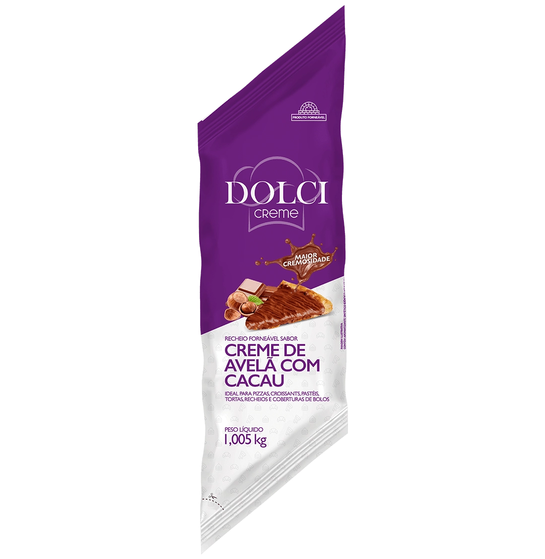 Recheio Creme De Avelã Com Cacau Dolci Creme Bisnaga 1,005kg
