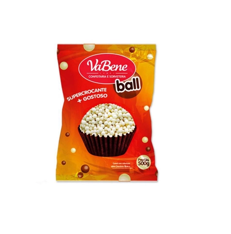 Cereal Ball Mini Choco Branco 500g Vabene