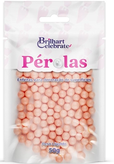 Perolas Cintilante Rosa Bebe 50g Brilhart