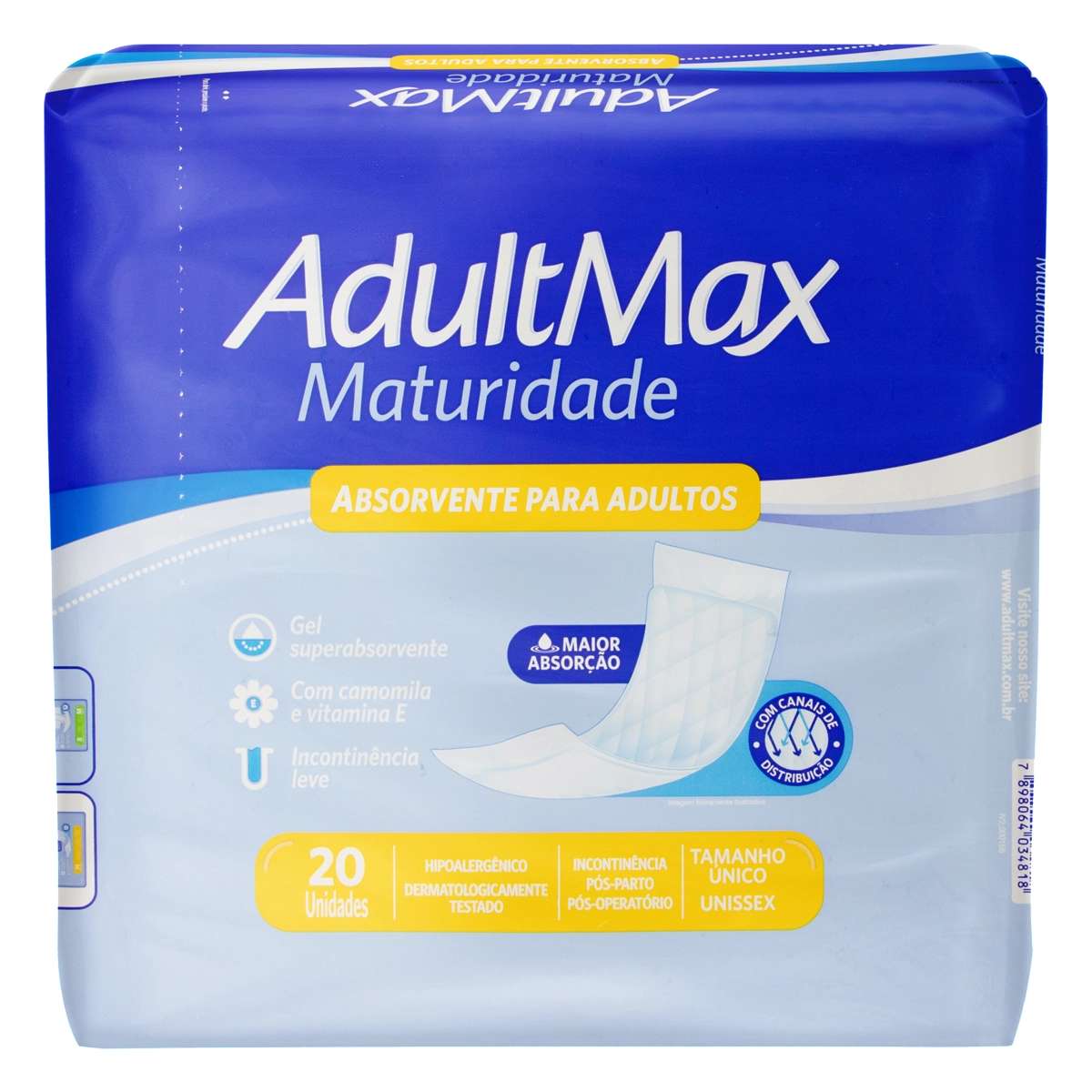 Absorvente Pós Parto/pós Operatório Adultmax Maturidade único Pacote 20 Unidades