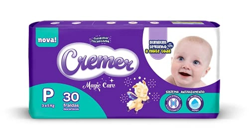 Fralda Descartável Infantil Cremer Magic Care P Pacote 30 Unidades