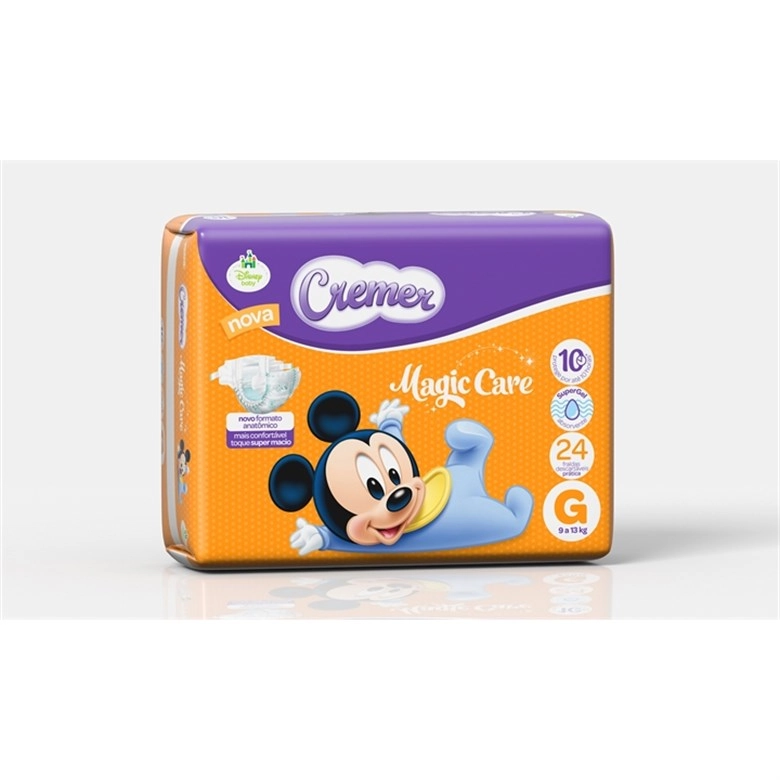 Fralda Descartável Infantil Cremer Magic Care G Pacote 24 Unidades