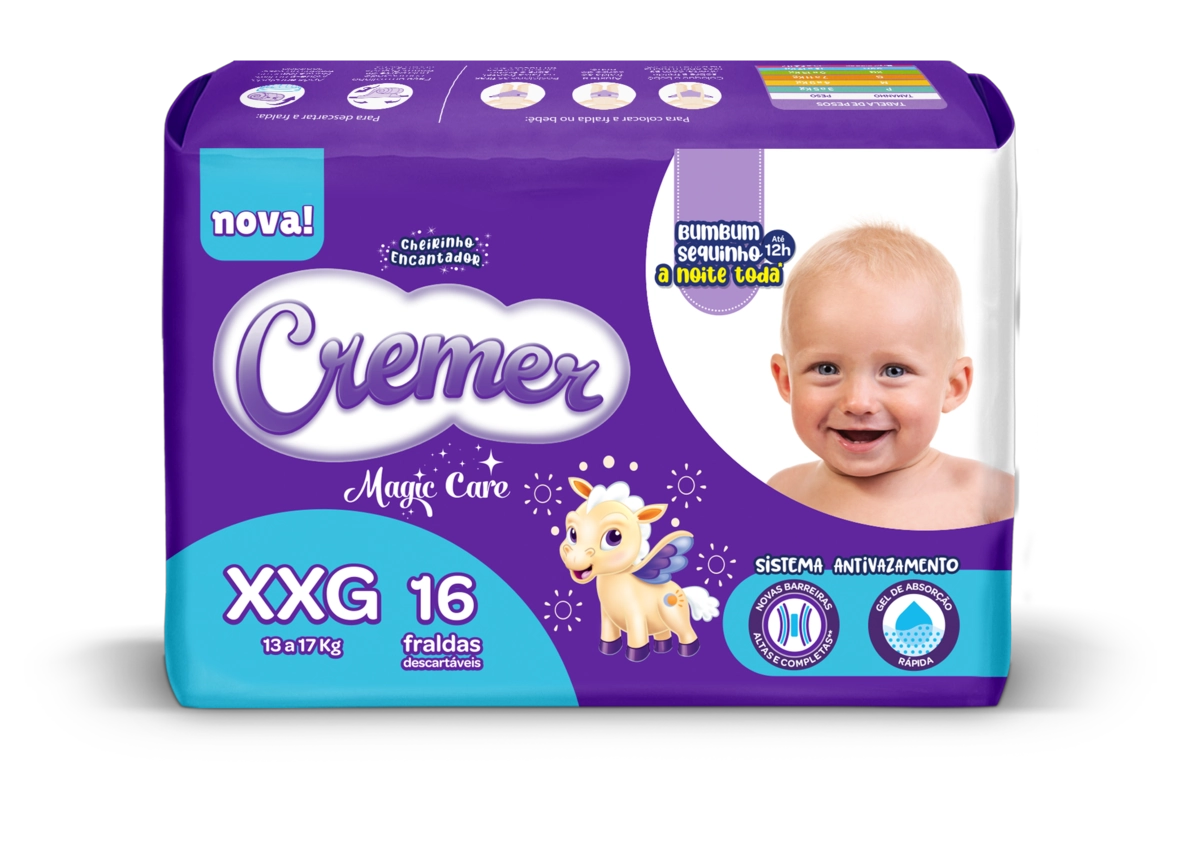 FRALDA CREMER DISNEY JUMBO PACOTE XXG 16 UNIDADES