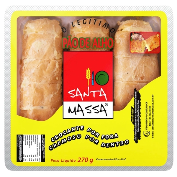 Pao De Alho Tradicional 270g Santa Massa