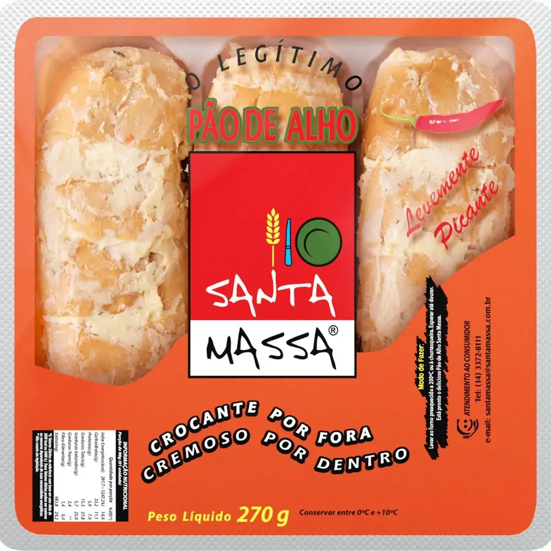 Pao De Alho Picante 270g Santa Massa