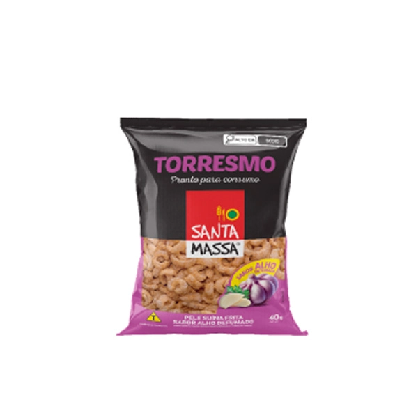Torresmo Pronto Alho Defumado Santa Massa Pct 40g