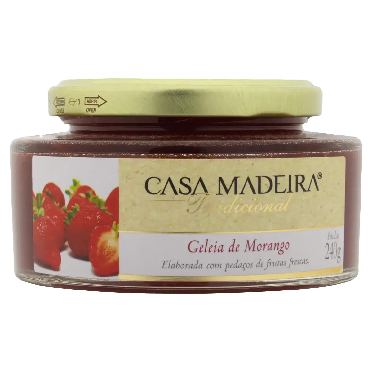 Geleia Morango Casa Madeira Gourmet Vidro 240g