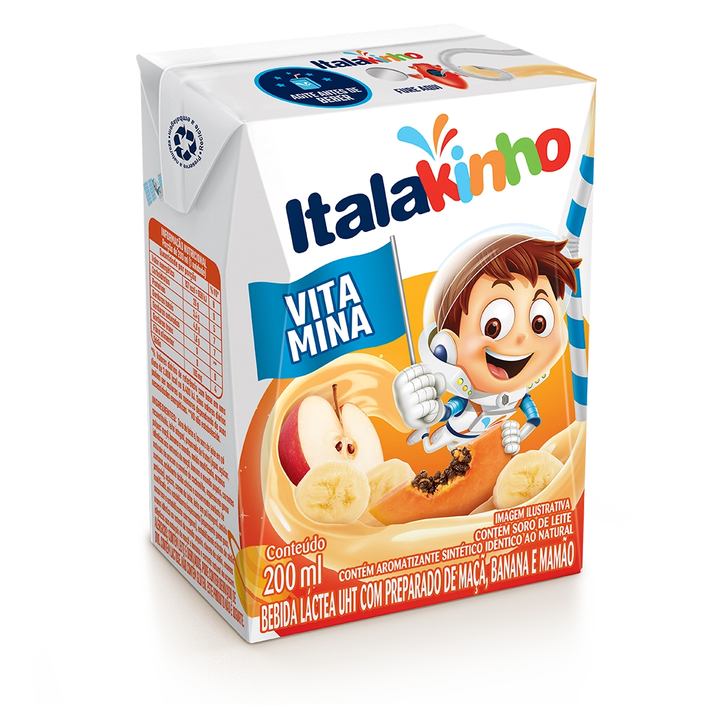 Bebida Láctea Uht Sabor Maçã, Banana E Mamão 200ml Italac