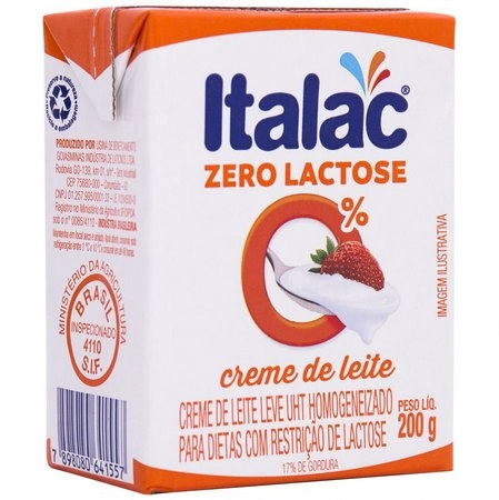 Creme De Leite Leve Zero Lactose 200g Italac