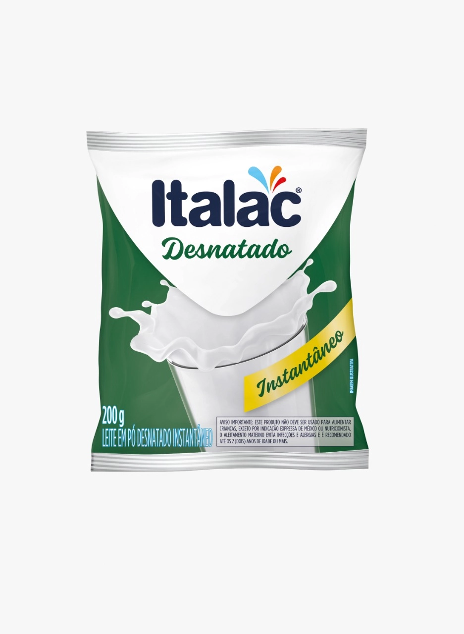 Leite Em Pó Desnatado Instantâneo 200g Italac