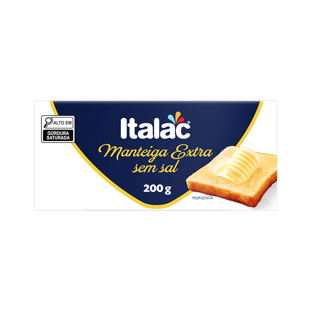 Manteiga Italac Extra S/sal Tablete 200g
