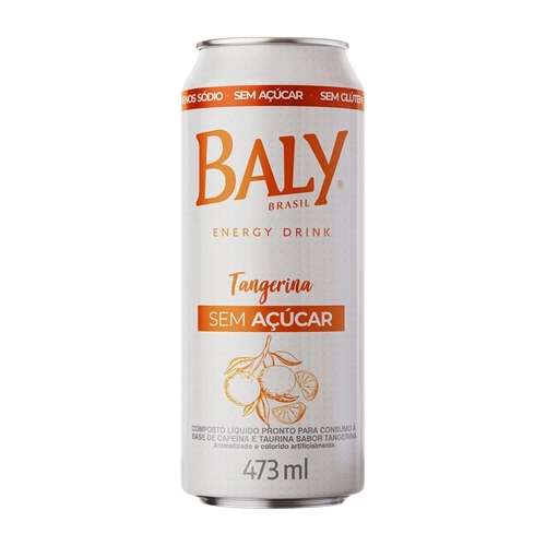 Energético Tangerina Zero Açúcar Baly Lata 473ml