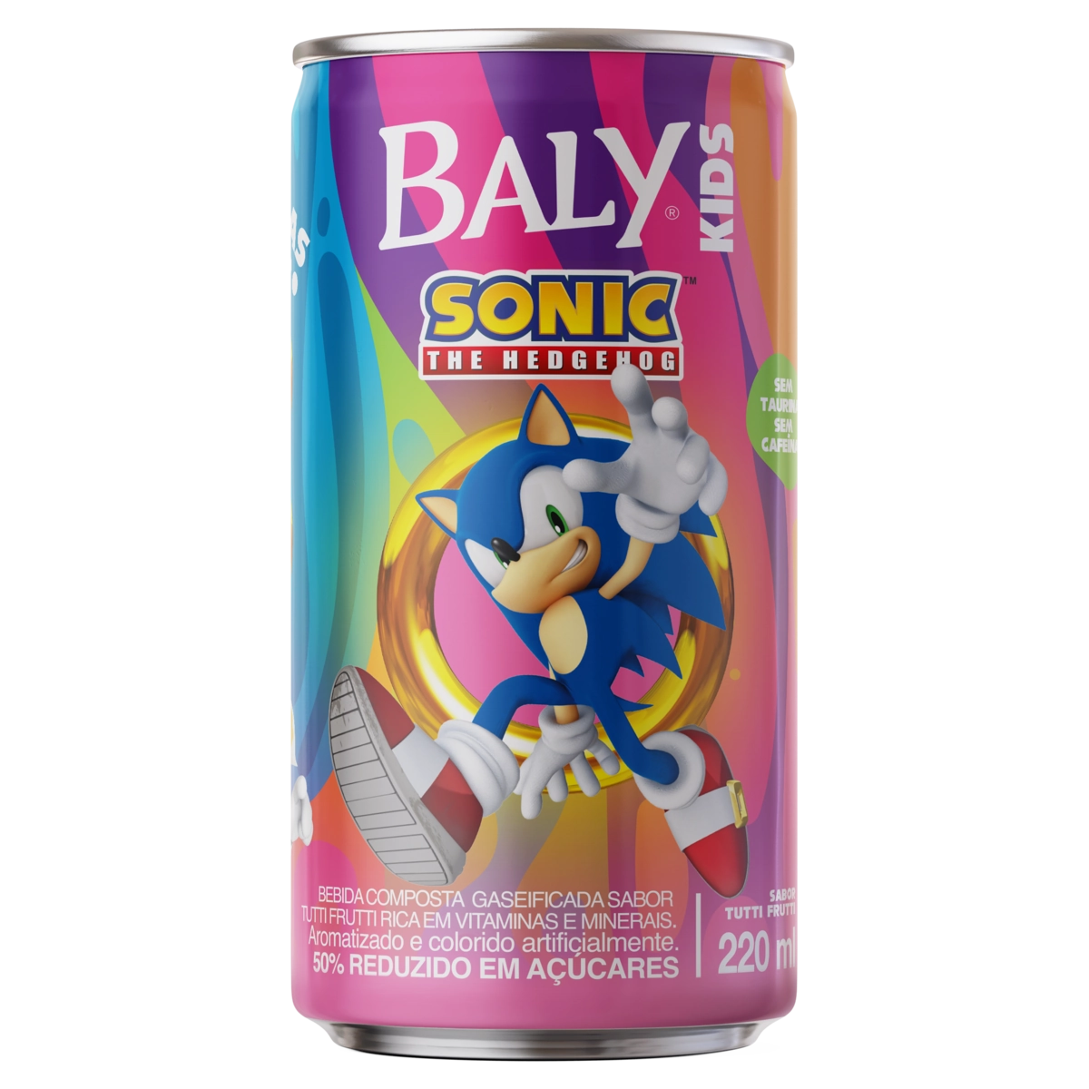 Bebida Gaseificada Tutti Frutti Sonic Baly Kids Lata 220ml