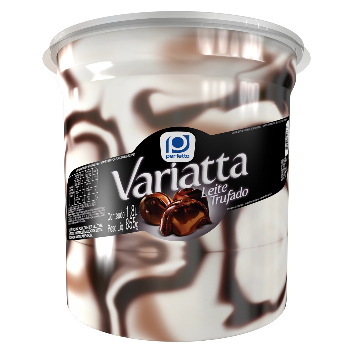 Sorvete Leite Trufado Perfetto Variatta Pote 1,8l