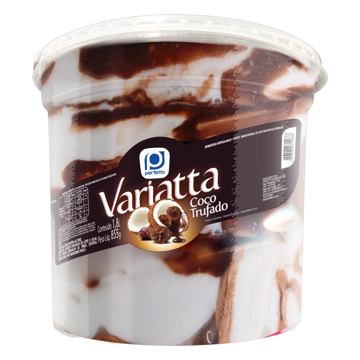 Sorvete Coco Trufado Perfetto Variatta Pote 1,8l