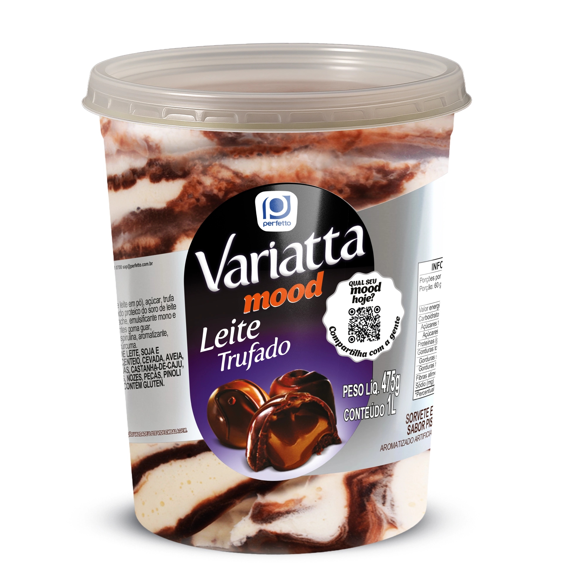 Sorvete Variatta Mood Leite Trufado 1l