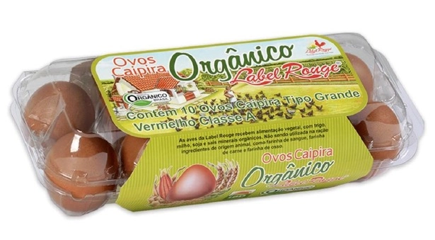 Ovos Caipira Grande Orgânico Label Rouge Bandeja 10 Unidades