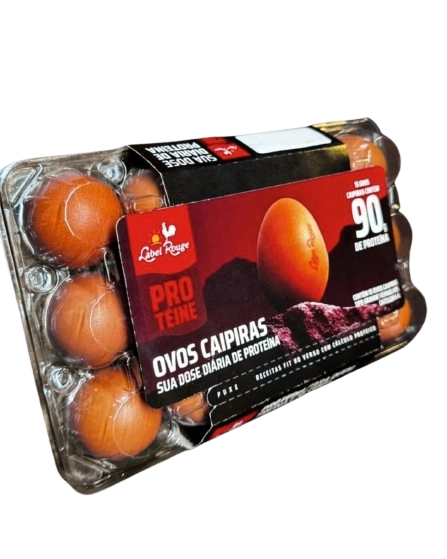 Ovos Caipira Grande Proteine Vermelho Label Rouge C/15un