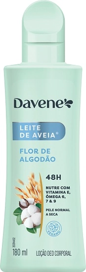 Hidr Corporal Leite De Aveia Davene 180ml Flor De Algodao