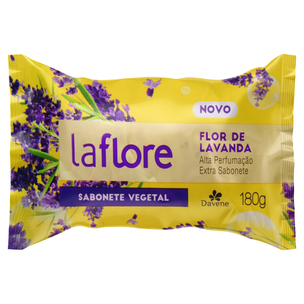 Sabonete Barra Vegetal Flor De Lavanda Davene La Flore Flow Pack 180g
