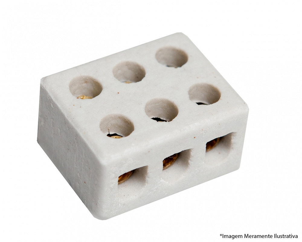 Conector Porcelana 10mm 3 Polos 04.12
