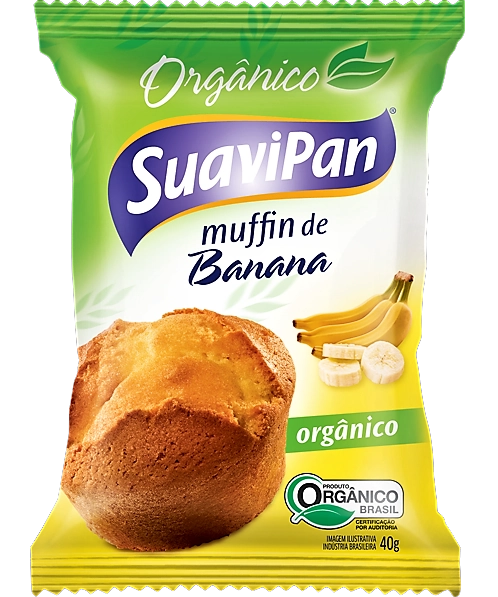 Muffin Orgânico Banana Suavipan Pacote 40g