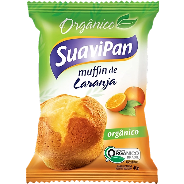 Muffin Orgânico Laranja Suavipan Pacote 40g