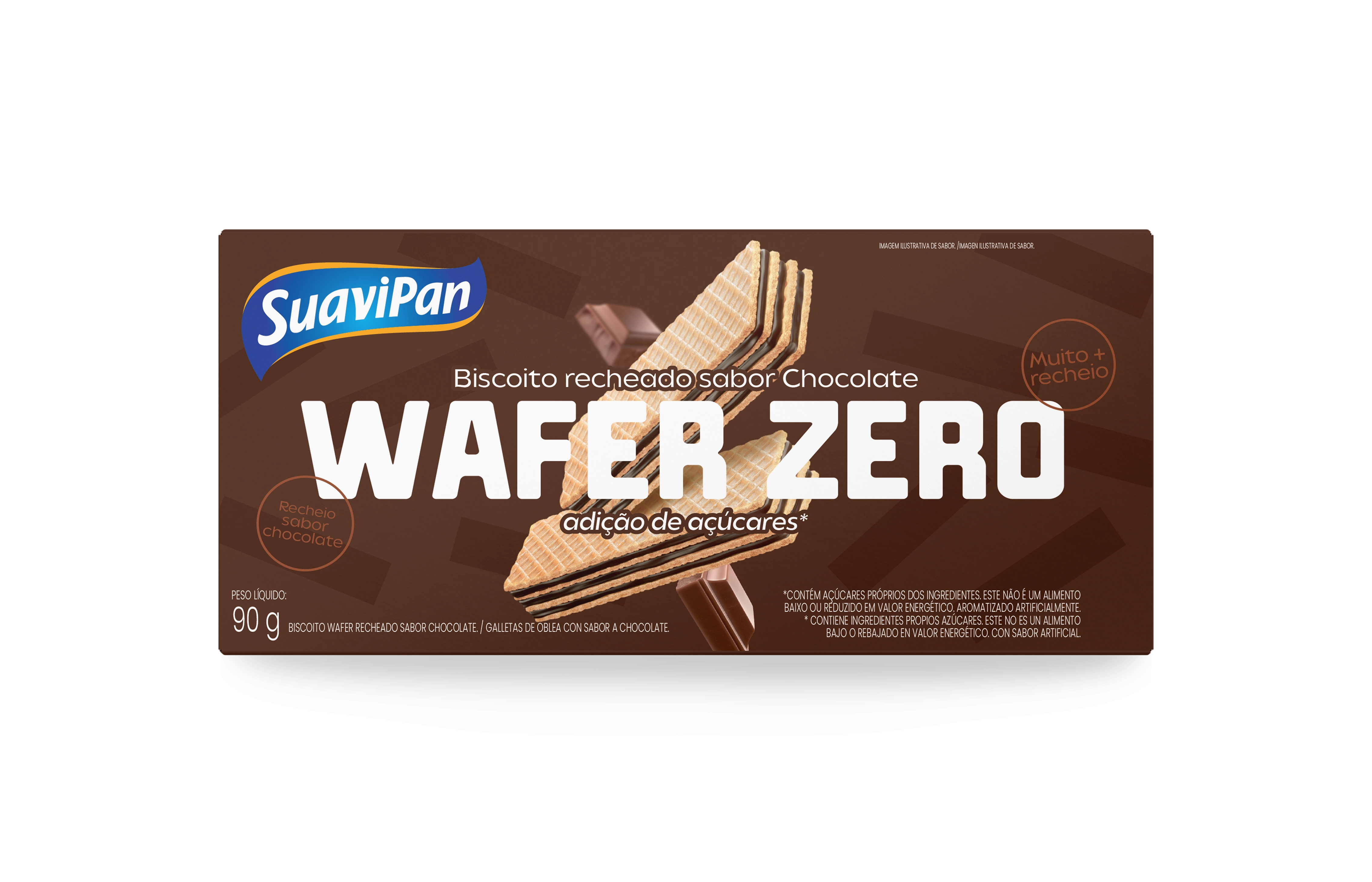Bisc Wafer Zero Acucar Suavipan Choc 90g