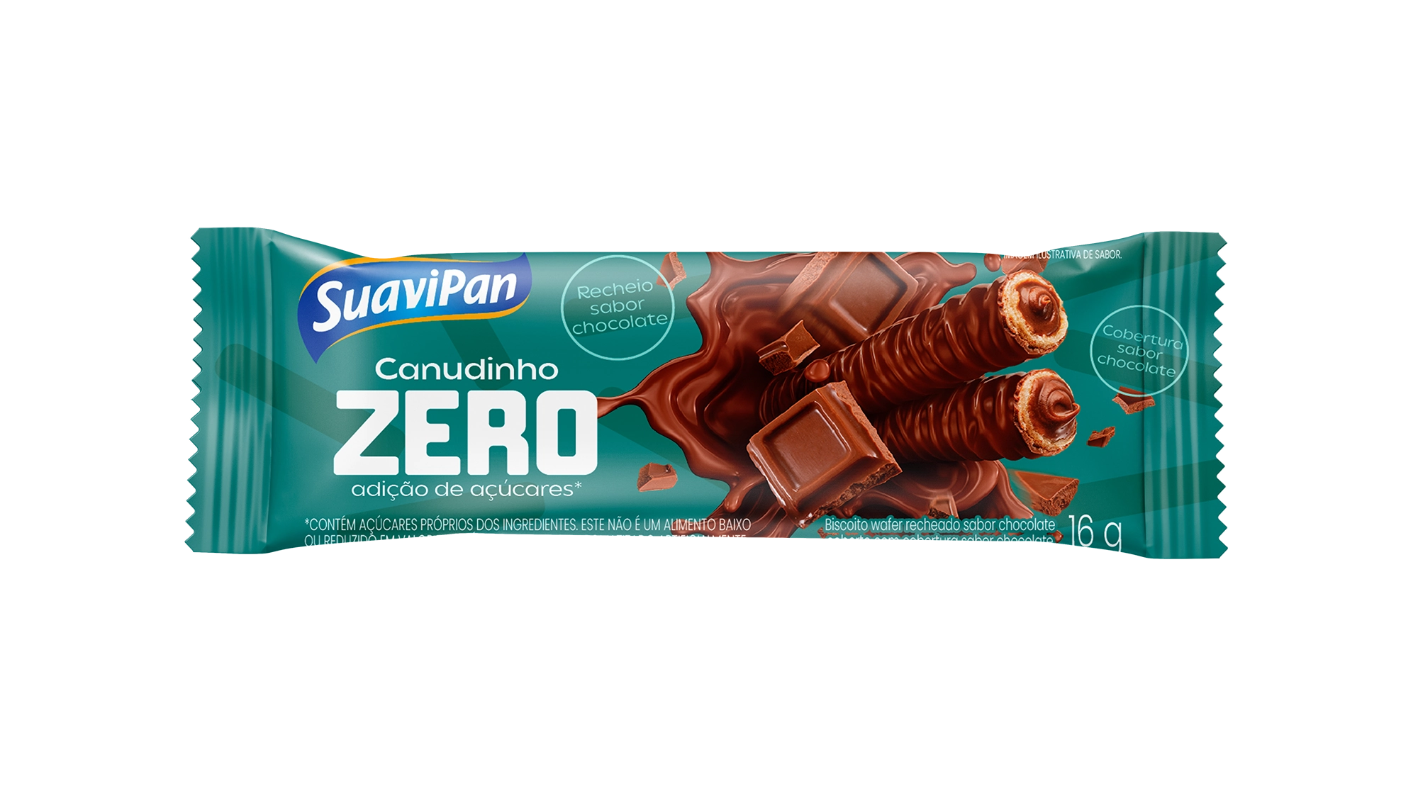 Canudinho Wafer Choc Zero Suavipan 16g