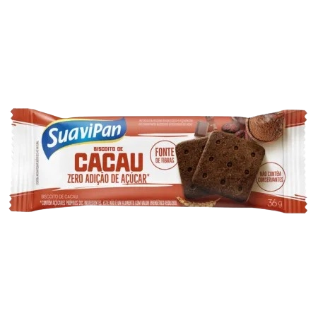 Biscoito Sabor Cacau Zero Adição De Açucar 103389 Suavipan