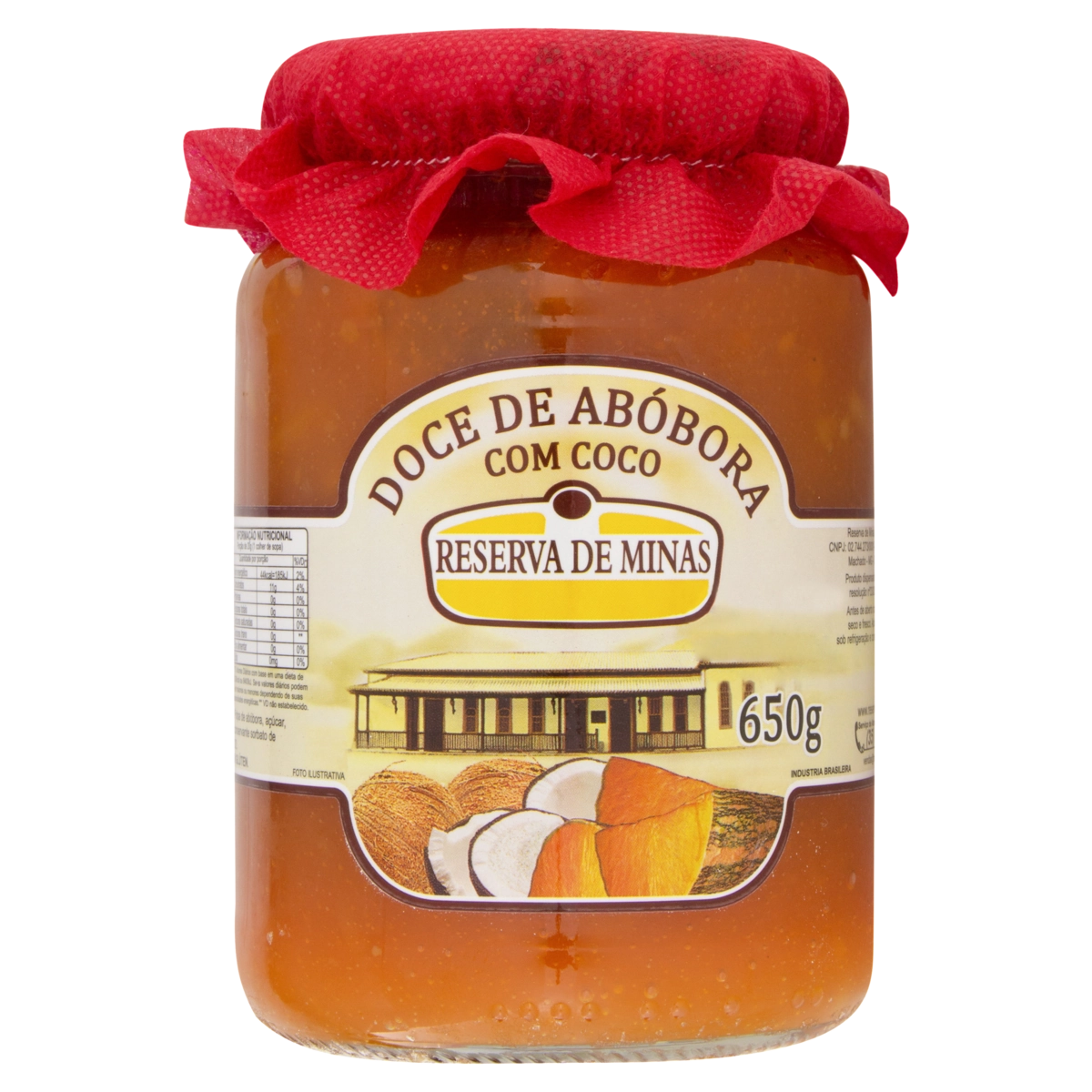 Doce Abóbora Com Coco Reserva De Minas Vidro 650g