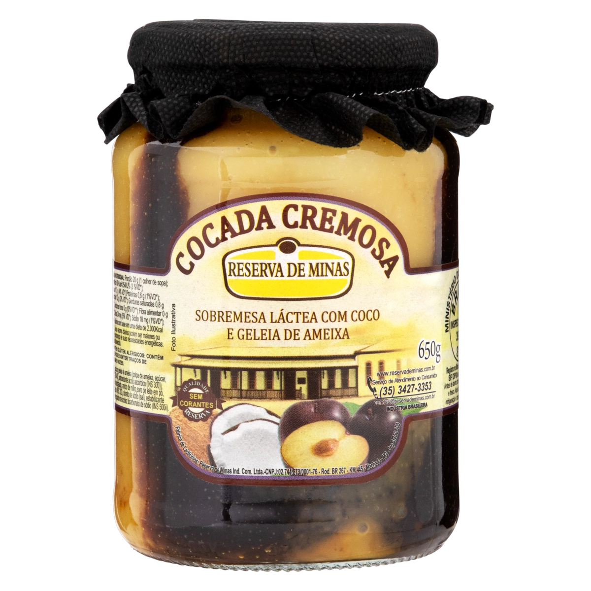 Cocada Com Coco E Geleia De Ameixa Cremosa Reserva De Minas Vidro 650g