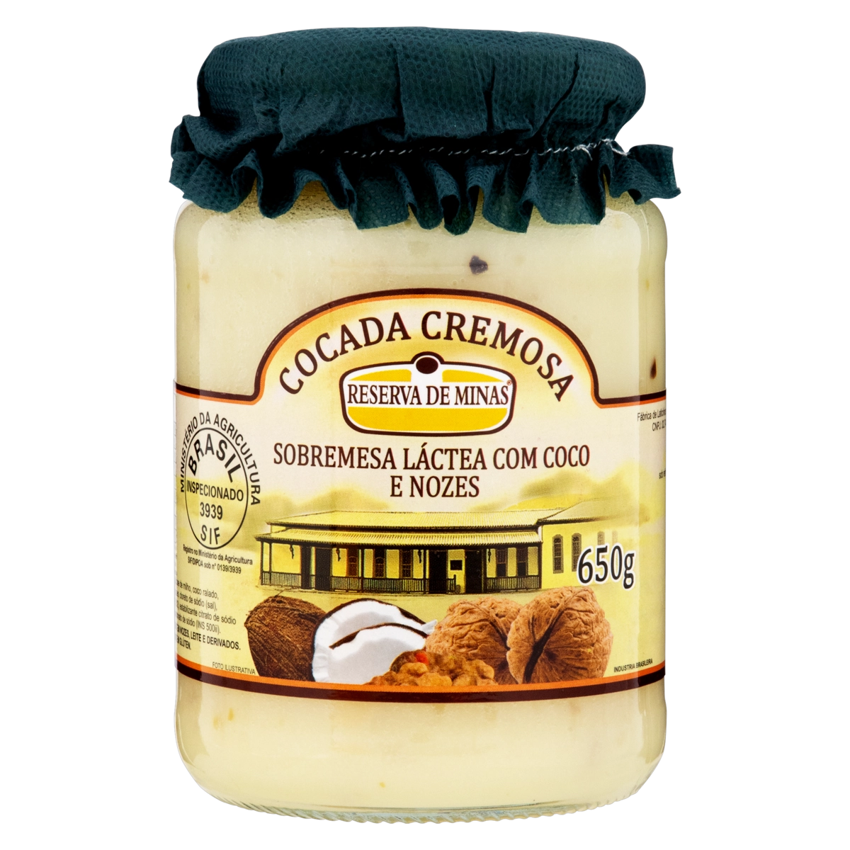 Cocada Com Coco E Nozes Cremosa Reserva De Minas Vidro 650g