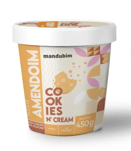 Pasta De Amendoim Mandubim 450g Cookies Cream