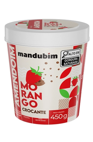 Pasta De Amendoim Morango Crocante Mandubim 450g