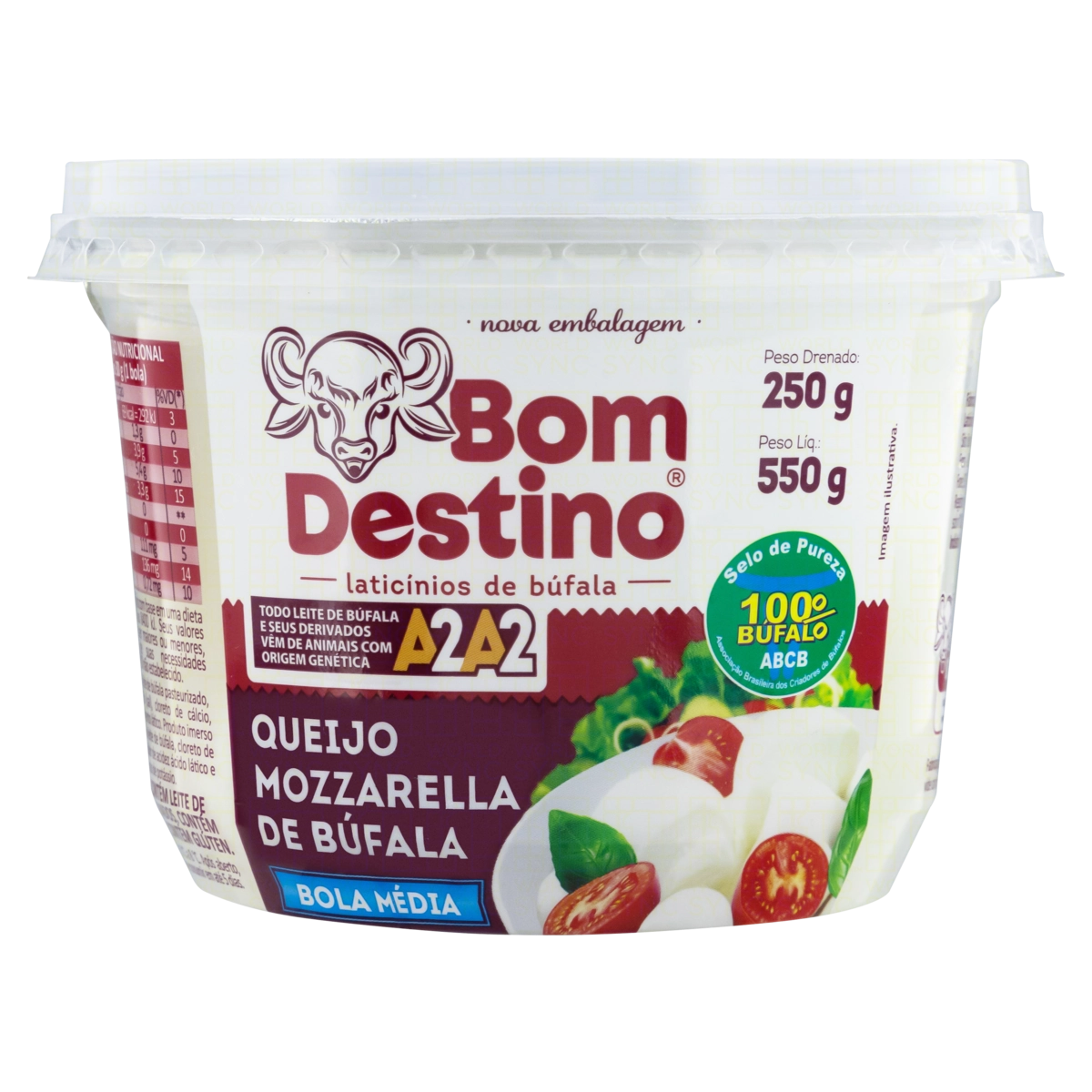 Queijo Mussarela De Búfala Bola Média Bom Destino 250g