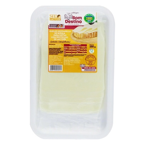 Queijo Mussarela De Búfala Fatiado Zero Lactose Bom Destino 150g