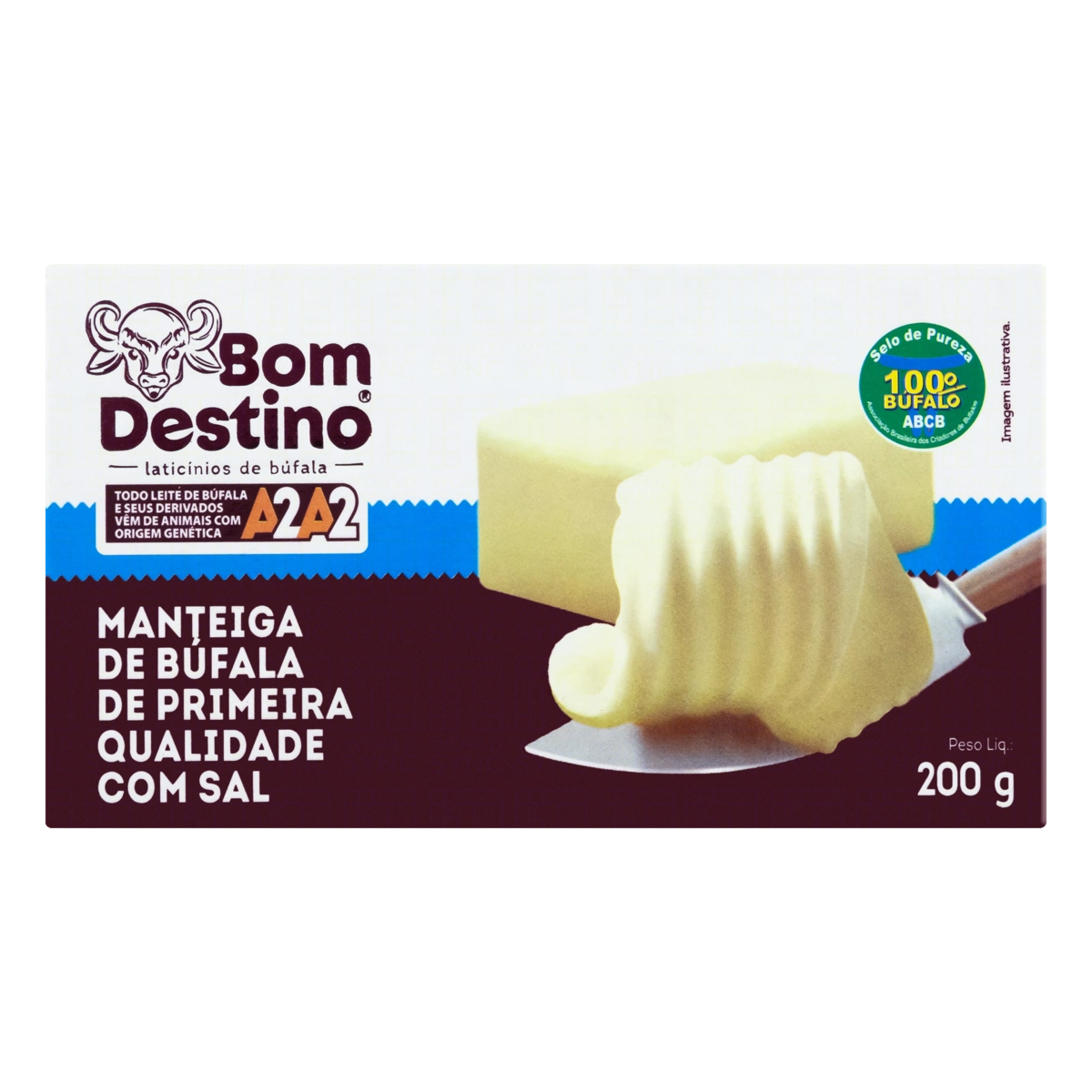 Manteiga De Búfala De Primeira Qualidade Com Sal Bom Destino Caixa 200g