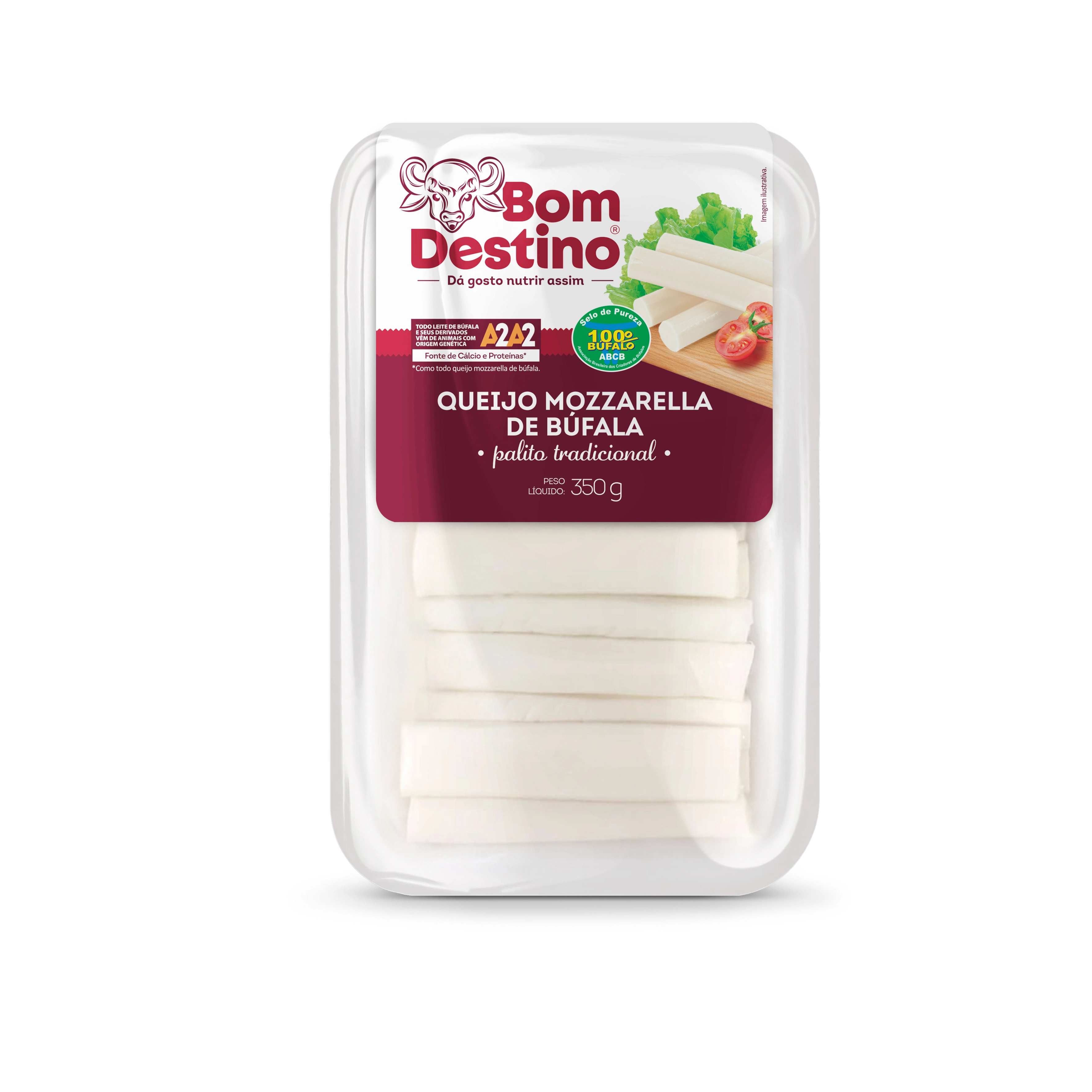 Queijo Mozzarella De Búfala Palito Tradicional Bom Destino 350g