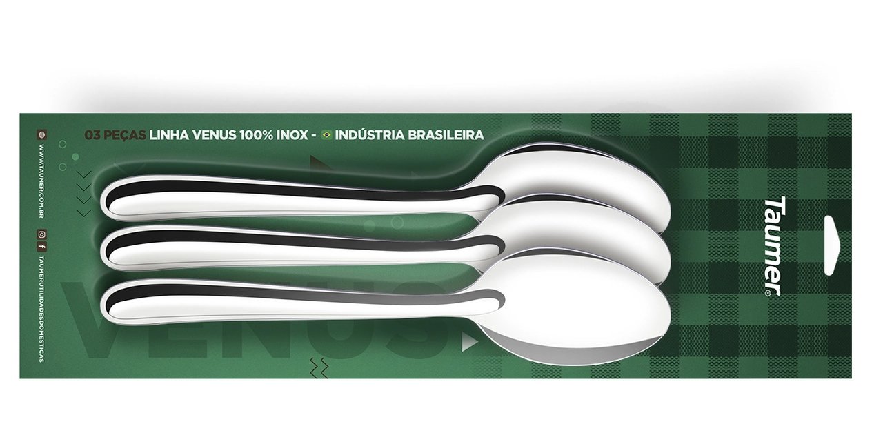 Colher Taumer Inox C/03 Ref.9012/3 Un