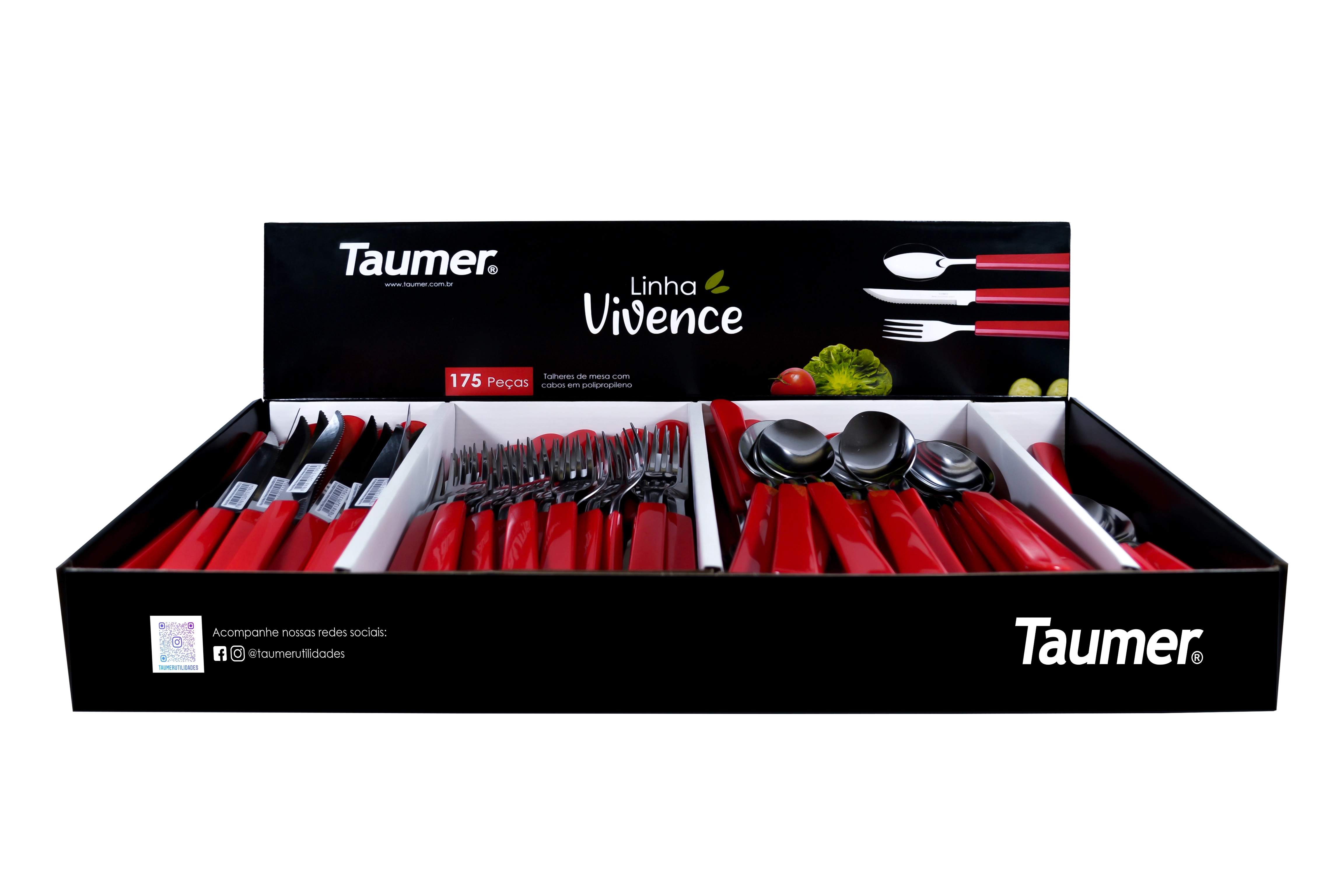 Faqueiro Taumer Vivence Vermelho C/175