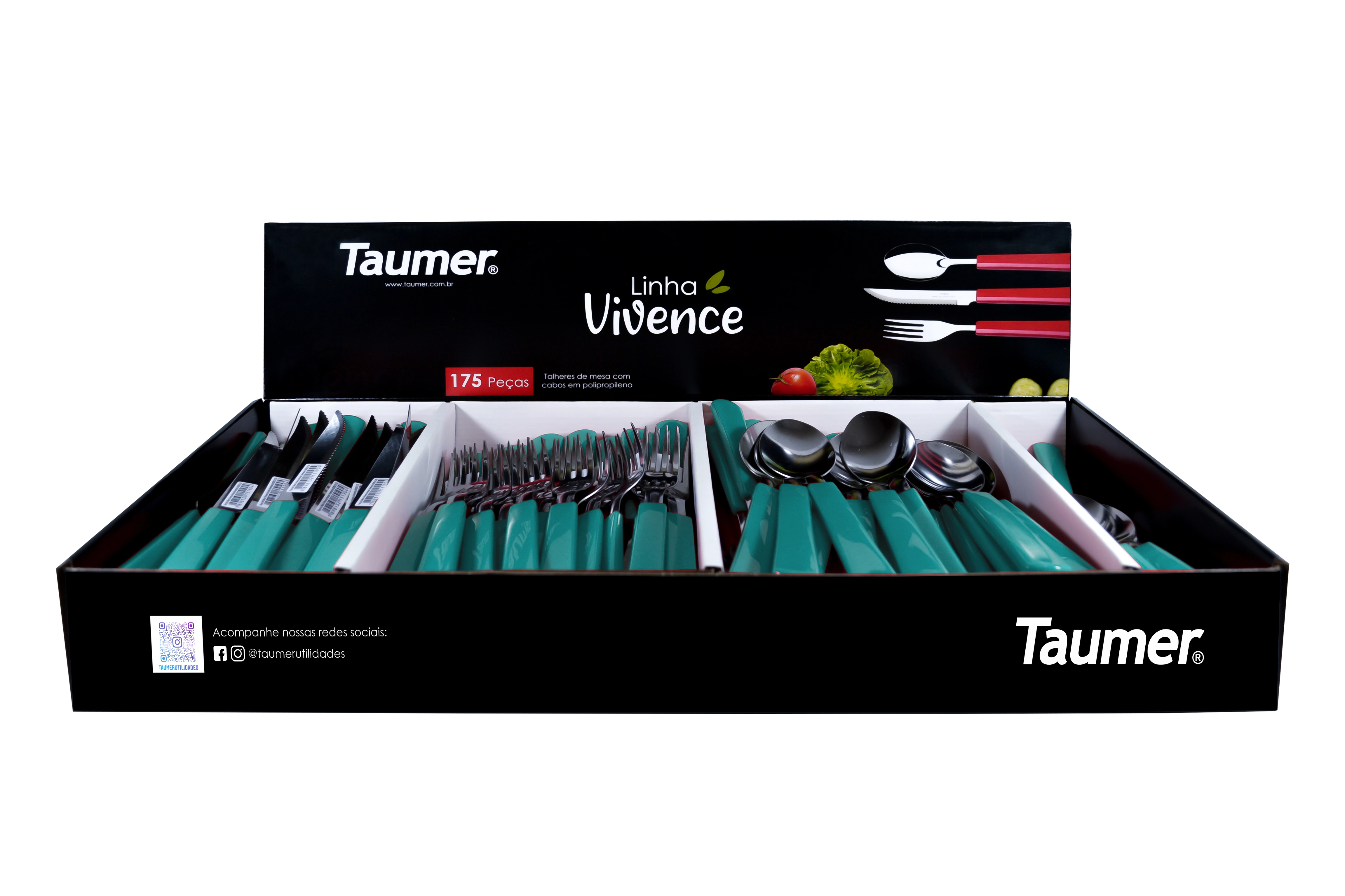 Faqueiro Taumer Vivence Verde Agua C/175