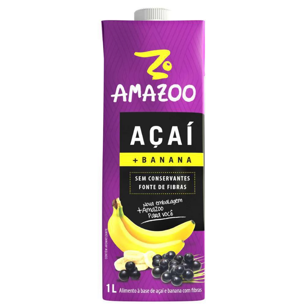 Bebida à Base De Açaí E Banana Amazoo Caixa 1l