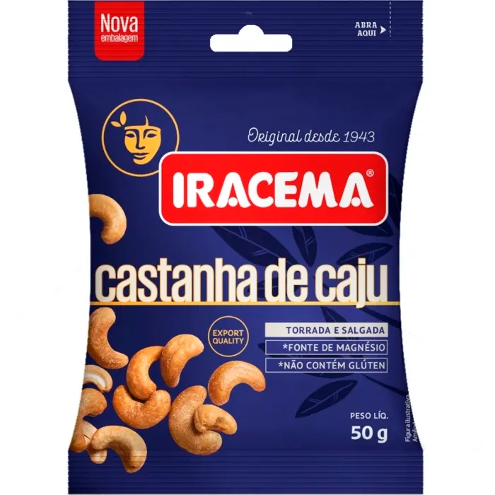 Castanha De Caju Torrada E Salgada Iracema Pacote 50g