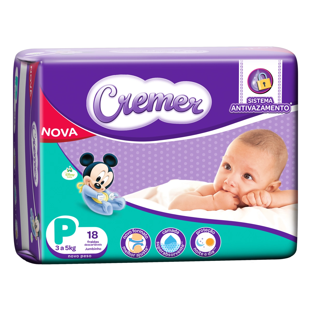 Fralda Descartável Infantil Cremer Magic Care P Pacote 18 Unidades