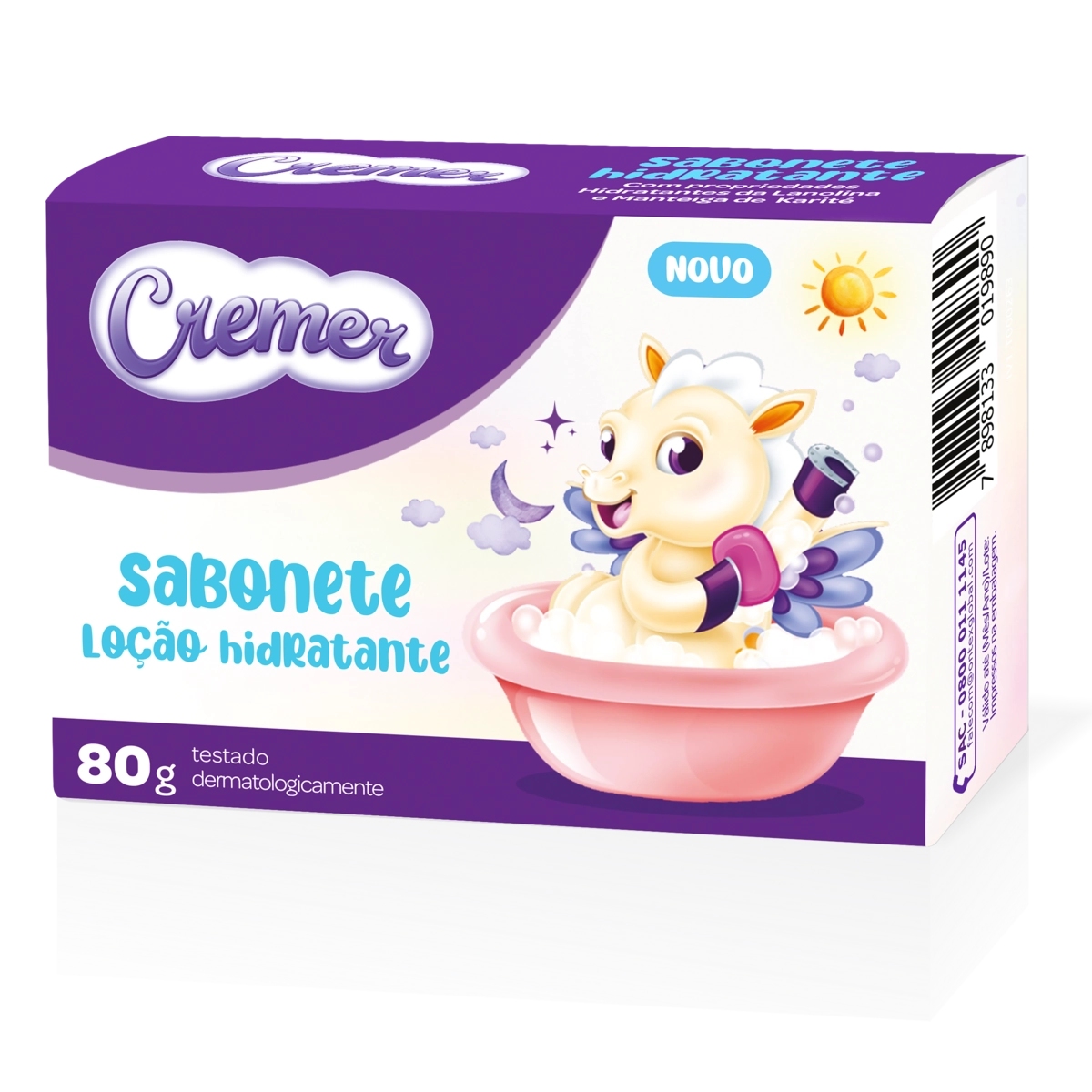 Sabonete Infantil Barra Loção Hidratante Cremer Caixa 70g